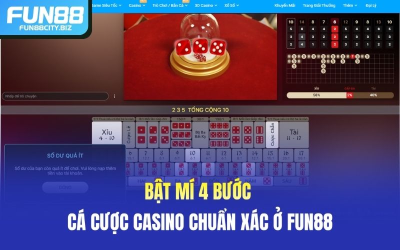 Chia sẻ quy trình cá cược tại Live Casino của Fun88