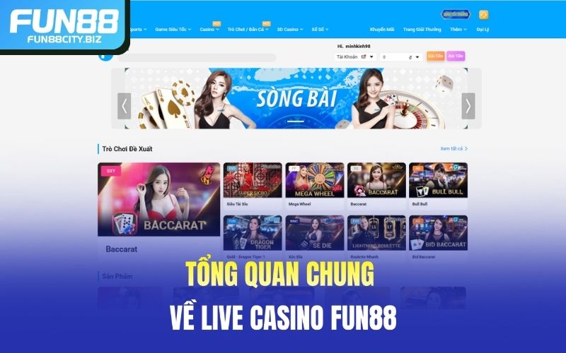 Giới thiệu khái quát về Live Casino của Fun88